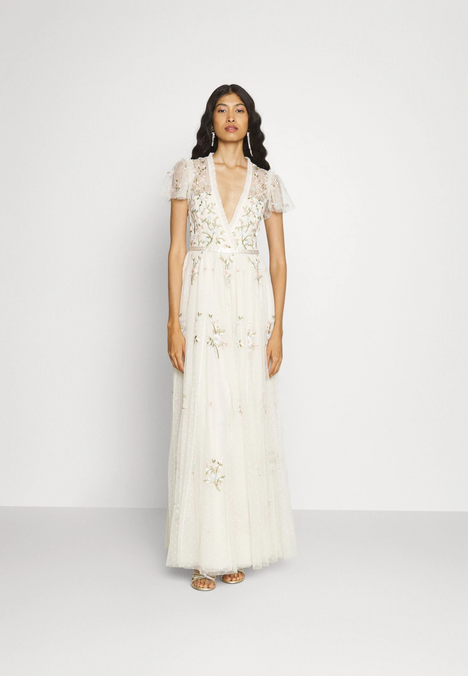 Needle & Thread Exclusive Petunia Cap Sleeve Gown - Occasion Wear - Cream 1 Needle & Thread Exclusive Petunia Cap Sleeve Gown - Occasion Wear - Cream