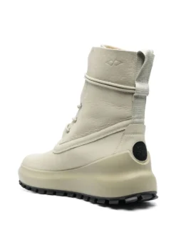 Men Stone Island Shadow Project Logo-patch Leather Boots -JELLYCAT SALES 19016461 41500236 1000