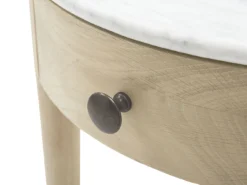 Mini Marmo Side Table In Light Oak -JELLYCAT SALES 303883 mini marmo round side table marble top handle detail
