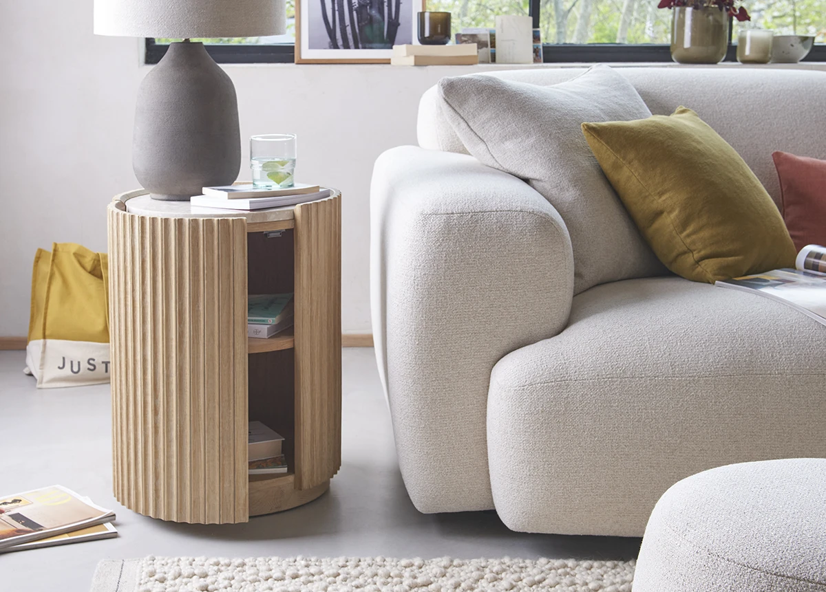 Bobbin Storage Side Table In Light Oak 2 Bobbin Storage Side Table In Light Oak - Image 2