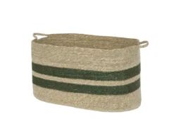 Wovens Large Oval Basket In Forest Green -JELLYCAT SALES 544600 log basket green 011
