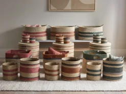 Wovens Large Oval Basket In Forest Green -JELLYCAT SALES 544694 wovens basket range 050 bright back web