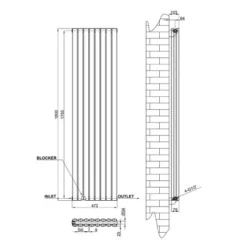 Oval Column Radiator 1800x472mm Anthracite Vertical Radiator Double Modern Central Heating Radiators Designer Radiators -JELLYCAT SALES 56621205 3