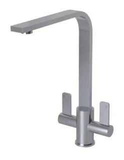 ETAL Stroud Twin Lever Kitchen Mixer Tap Polished Chrome