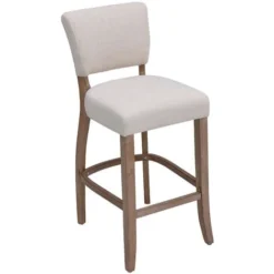 Livingandhome Set Of 2 Height Linen Bar Stool For Kitchen, Beige -JELLYCAT SALES 60359568 3