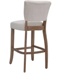 Livingandhome Set Of 2 Height Linen Bar Stool For Kitchen, Beige -JELLYCAT SALES 60359568 4