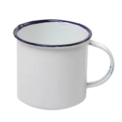 New World Enamel Mug Plain/Decorative - 14cm / White
