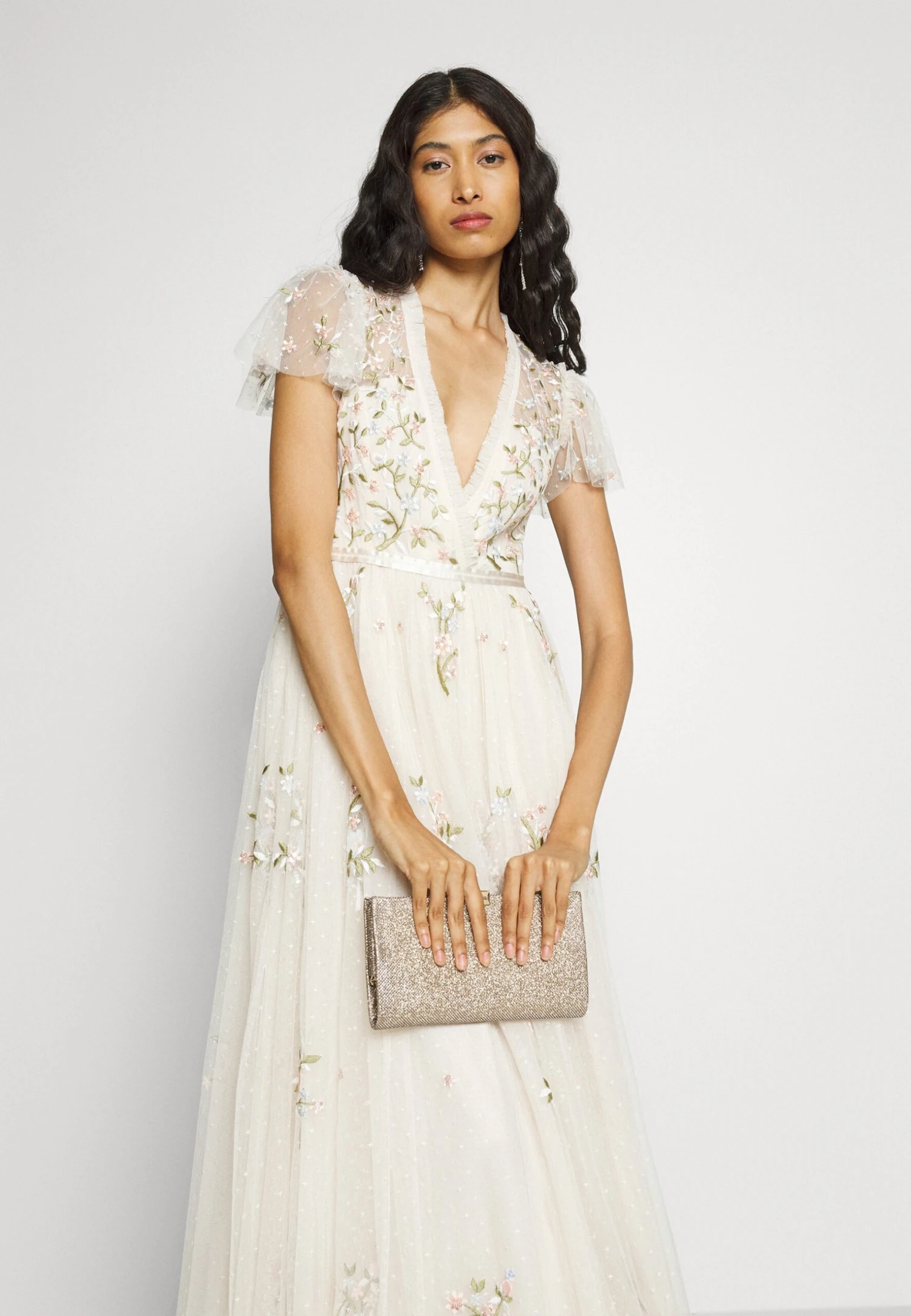 Needle & Thread Exclusive Petunia Cap Sleeve Gown - Occasion Wear - Cream 6 Needle & Thread Exclusive Petunia Cap Sleeve Gown - Occasion Wear - Cream - Image 6