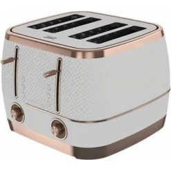 Beko Off White & Rose Gold Cosmopolis Dome Kettle & 4 Slice Toaster Set -JELLYCAT SALES 90587913 5