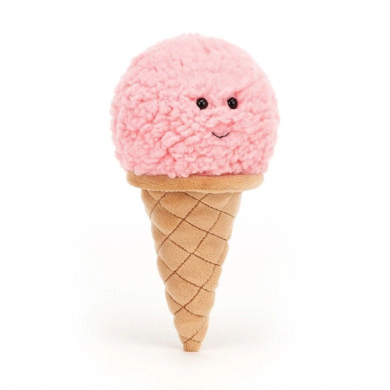 JELLYCAT IRRESISTIBLE STRAWBERRY ICE CREAM 1 JELLYCAT IRRESISTIBLE STRAWBERRY ICE CREAM