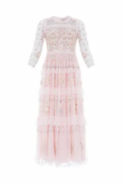 Primrose Bouquet Long Sleeve Ankle Gown -JELLYCAT SALES PRIMROSEBOUQUETLONGSLEEVEANKLEGOWN ANKLEGOWN BLUSHPINK NEEDLE THREAD 2