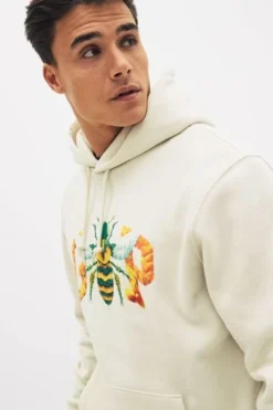 Gap White Bumble Bee White Raku Inoue Logo Hoodie -JELLYCAT SALES Q34269s3