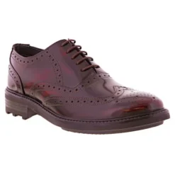 Roamers Mens Ted Country Brogues Oxford Shoes - Oxblood