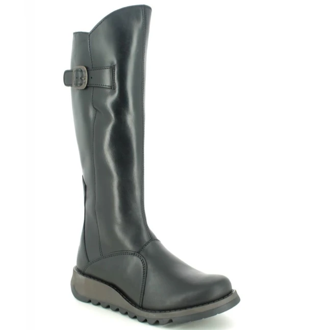 Fly London Long Boot MOL 2 Black Leather 4 Fly London Long Boot MOL 2 Black Leather - Image 4