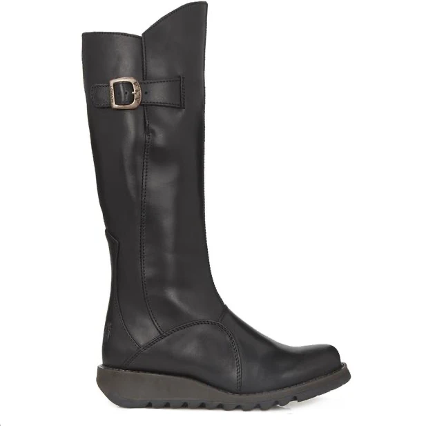 Fly London Long Boot MOL 2 Black Leather 1 Fly London Long Boot MOL 2 Black Leather