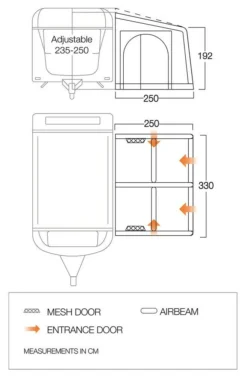 Vango Balletto Air 330 Elements ProShield Caravan Awning (2023) -JELLYCAT SALES balletto 330 floorplan