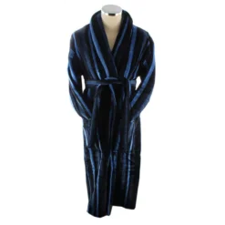 Bown Of London Salcombe Egyptian Cotton Velour Dressing Gown - Blue/Navy -JELLYCAT SALES bown of london salcombe egyptian cotton velour dressing gown bluenavy 31012590