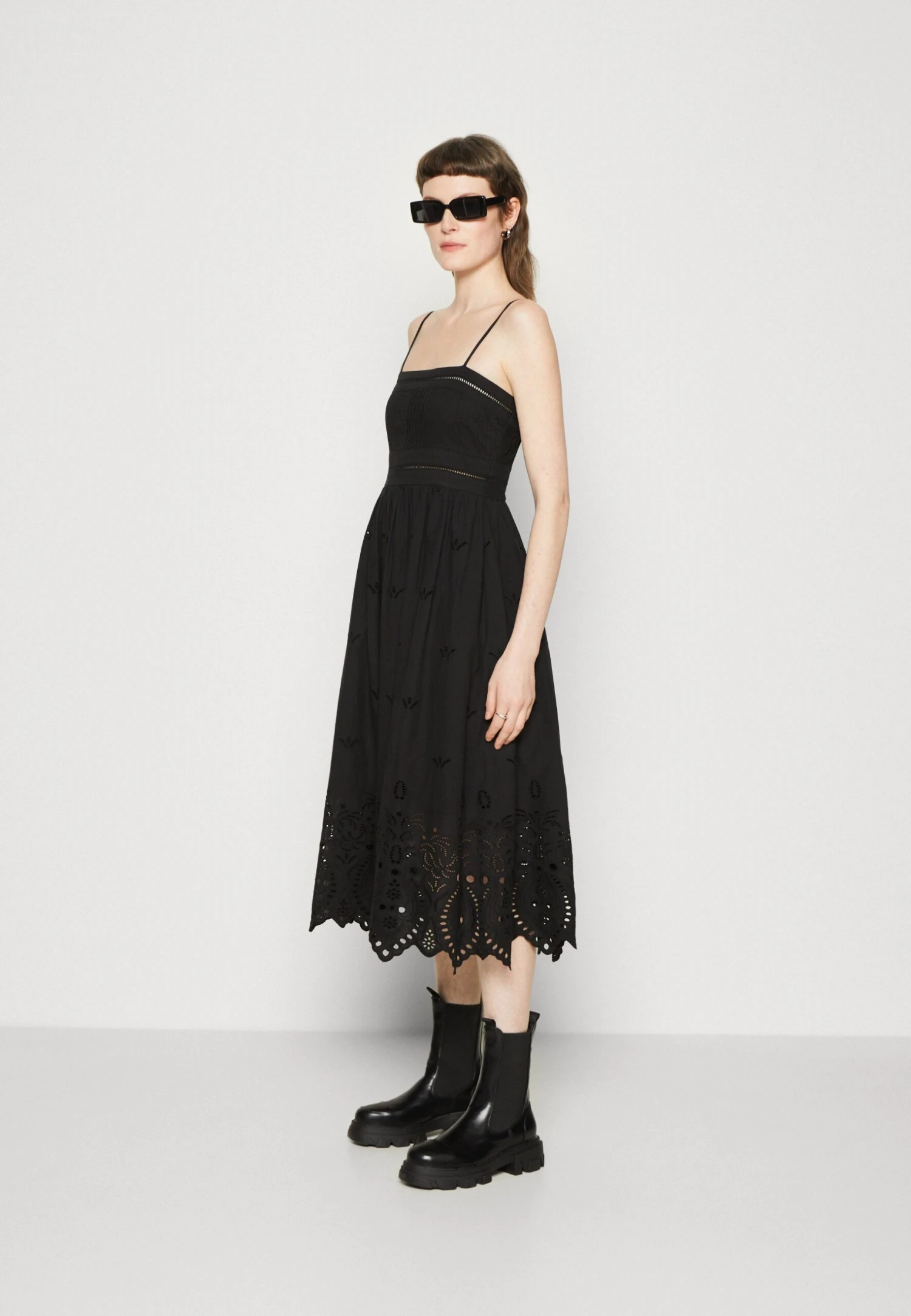 AllSaints Whitley Broderie Dress - Day Dress - Black 2 AllSaints Whitley Broderie Dress - Day Dress - Black - Image 2