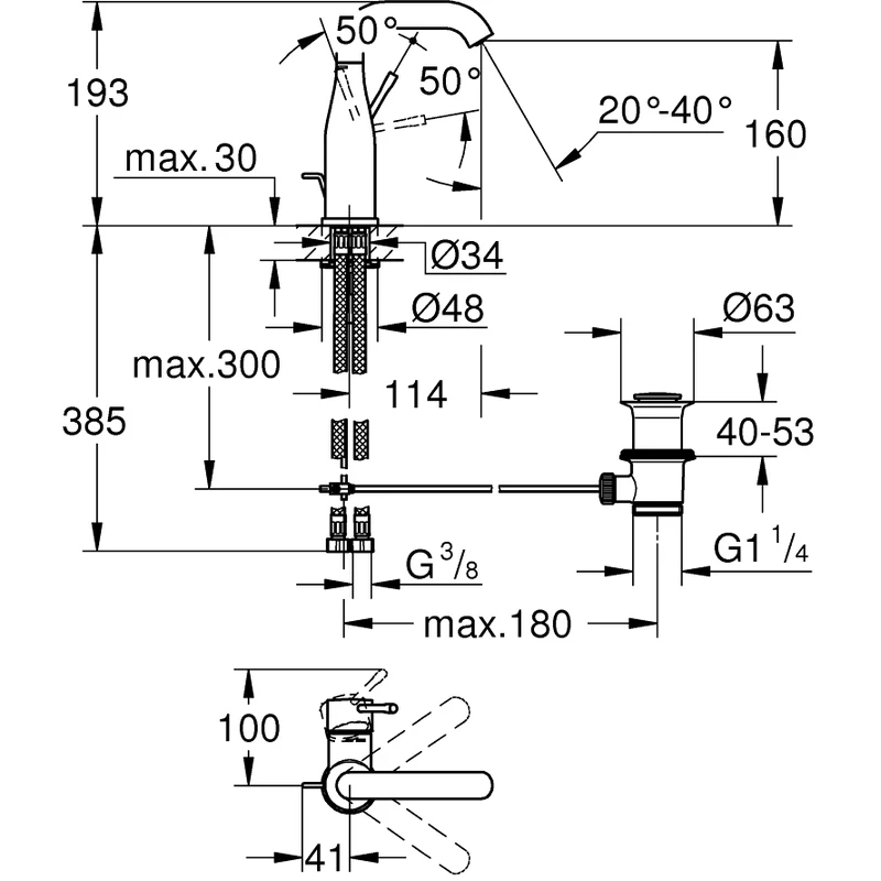 Grohe Essence Basin Mixer Tap 23462 Warm Sunset 2 Grohe Essence Basin Mixer Tap 23462 Warm Sunset - Image 2