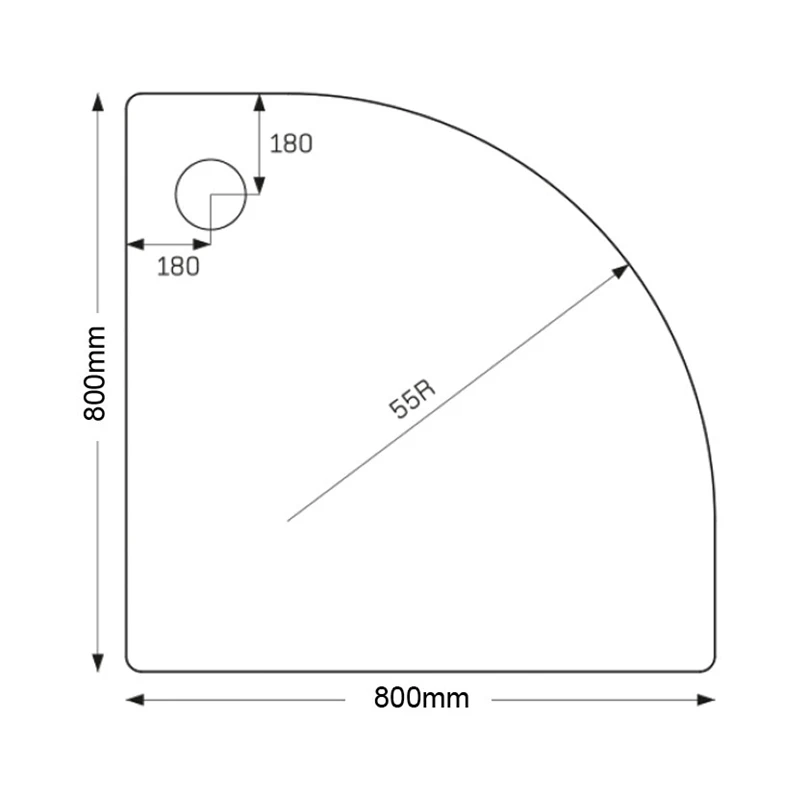 Just Trays Merlin 800mm Quadrant Tray 2 Upstands Anti-Slip 2 Just Trays Merlin 800mm Quadrant Tray 2 Upstands Anti-Slip - Image 2