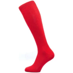 Pantherella Naish Rib Over The Calf Merino Wool Socks - Indies Red
