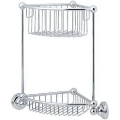 Perrin & Rowe 2 Tier Corner Basket Nickel