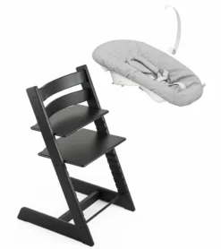Stokke Tripp Trapp Chair + Newborn Set Bundle - Oak Black