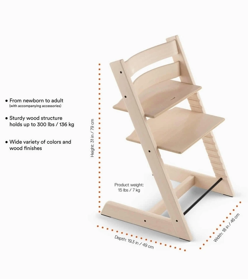 Stokke Tripp Trapp Chair + Newborn Set (One Box) - Natural 4 Stokke Tripp Trapp Chair + Newborn Set (One Box) - Natural - Image 4