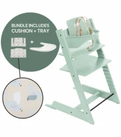 Stokke Tripp Trapp Complete High Chair Bundle - Soft Mint / Birds Blue