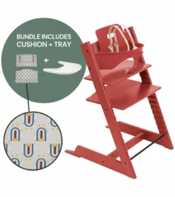 Stokke Tripp Trapp Complete High Chair Bundle - Warm Red / Robot Grey