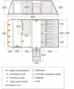 Vango Tahiti 850XL Air Tent (2023) 15 Vango Tahiti 850XL Air Tent (2023) -JELLYCAT SALES vango 2021 tents floorplan tahiti ii air 850xl hi