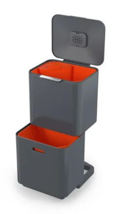 Totem Max 60L Waste Bin - / 2 30L Bins + 1 4L Organic Waste Bin - Joseph Joseph