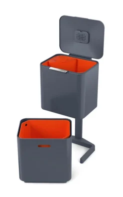 Totem Max 60L Waste Bin - / 2 30L Bins + 1 4L Organic Waste Bin - Joseph Joseph -JELLYCAT SALES waste bin totem max 60l anthracite madeindesign 325541 product800